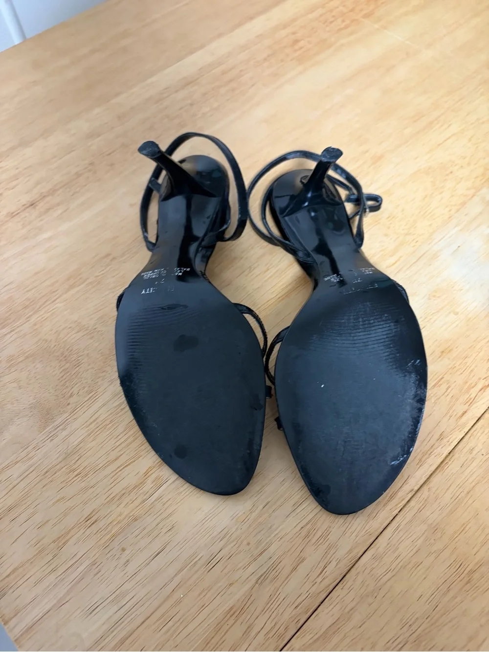 Black Strappy Sandals with Red Multicolor Insole